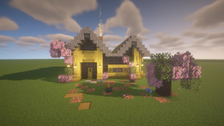Bamboo and Deepslate Starter Home with interior