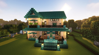 Ivy's Prismarine/Copper/Birch House