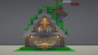 Overgrown medieval italian house with tower
