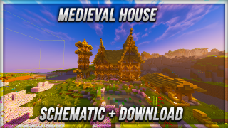 Medieval House + Farm Litematica & Worldedit