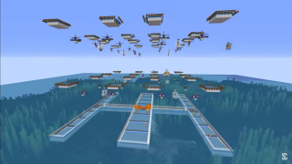 Huge Iron Farm (9k Iron per Hour , 96 villagers , Requires Pillagers)