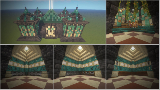 Transformed Desert Temple - starter base w/ enchanting setup - small smelter-, smoker-, and composter-array