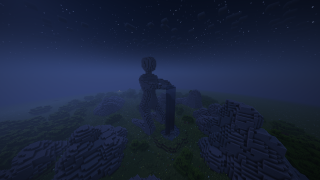 Statue with waterfall