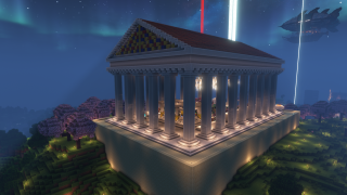 Greek Temple with Armor Trim/Mob Head Display