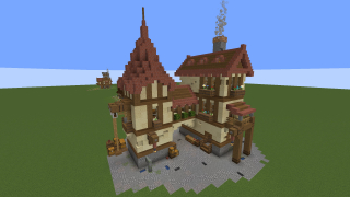 Sandstone and Brick House with Interior 