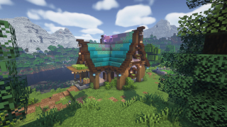 Fantasy House with Pastel Gradient Roof