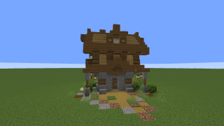Small Oak and Stone house with interior