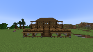 forest house, a house made of spruce for survival