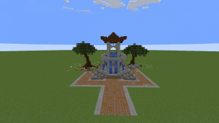 Stone Fountain with trees