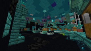 Simple lit up Sculk themed shop.