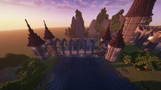 Fortified Medieval Bridge with Round Towers – Vanilla .schem Build