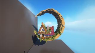 Fantasy house on a moon