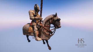 Armored Knight With Horse | 3D Statue | Vanilla ( Schem & Litematic)