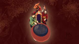 Japanese Realistic Geishas Monument | Portal | Temple