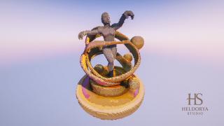 Dancer Futuristic Monument - Statue - Detailed