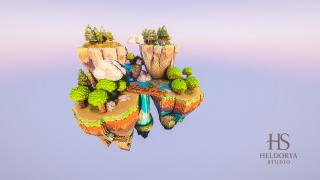 Floating Archipelago Island - Fantasy - Sky Block