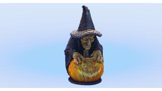Scary Witch with Pumpkin