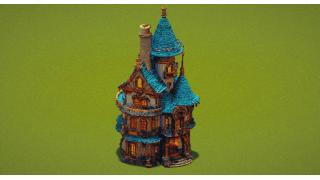 Cyan fantasy Tower House