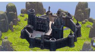 Stone Castle with Church