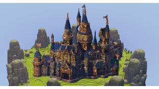 Blue Epic Fantasy Castle