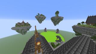 Stoney floating islands with green fog floor spawn