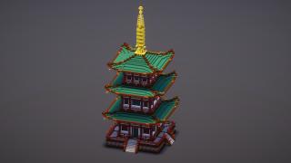 Medium Green Japanese Pagoda