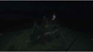 Hollow Mountain W Big Cave Lake DETAILED