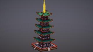 Green Japanese Pagoda