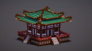 Small Green Japanese Pagoda
