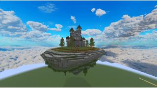 floating Island stash with medival castle