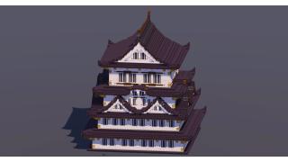 Large Japanese Castle Black