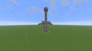 Minecraft sword in ground statue