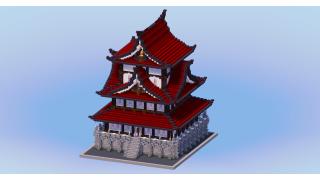 Japanese Castle Dark Red