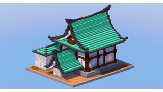 Japanese Temple House Dark Copper