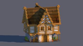 Medieval Survival House | Fully Decorated Interior | Brown Edition | Schematic + World + Litematic | MH001
