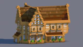 Medieval Survival House | Fully Decorated Interior | Brown Edition | Schematic + World + Litematic | MH002