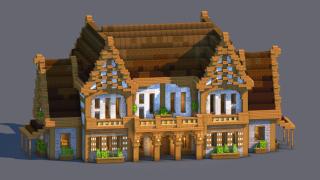Medieval Survival House | Fully Decorated Interior | Brown Edition | Schematic + World + Litematic | MH004