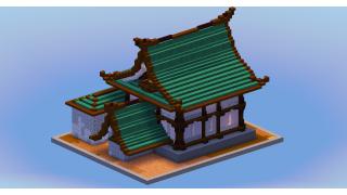 Japanese Temple House Dark Prismarine