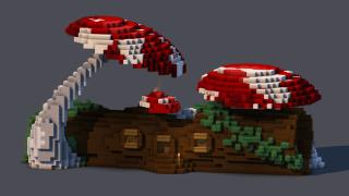 Giant Fallen Log House | Mushroom Forest | Fully Decorated Interior | Download