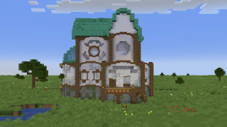 Copper roofed house