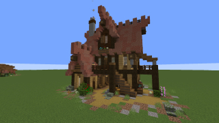 Brick and Spruce House With Interior
