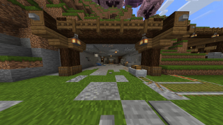 Mine entrance with an elevator
