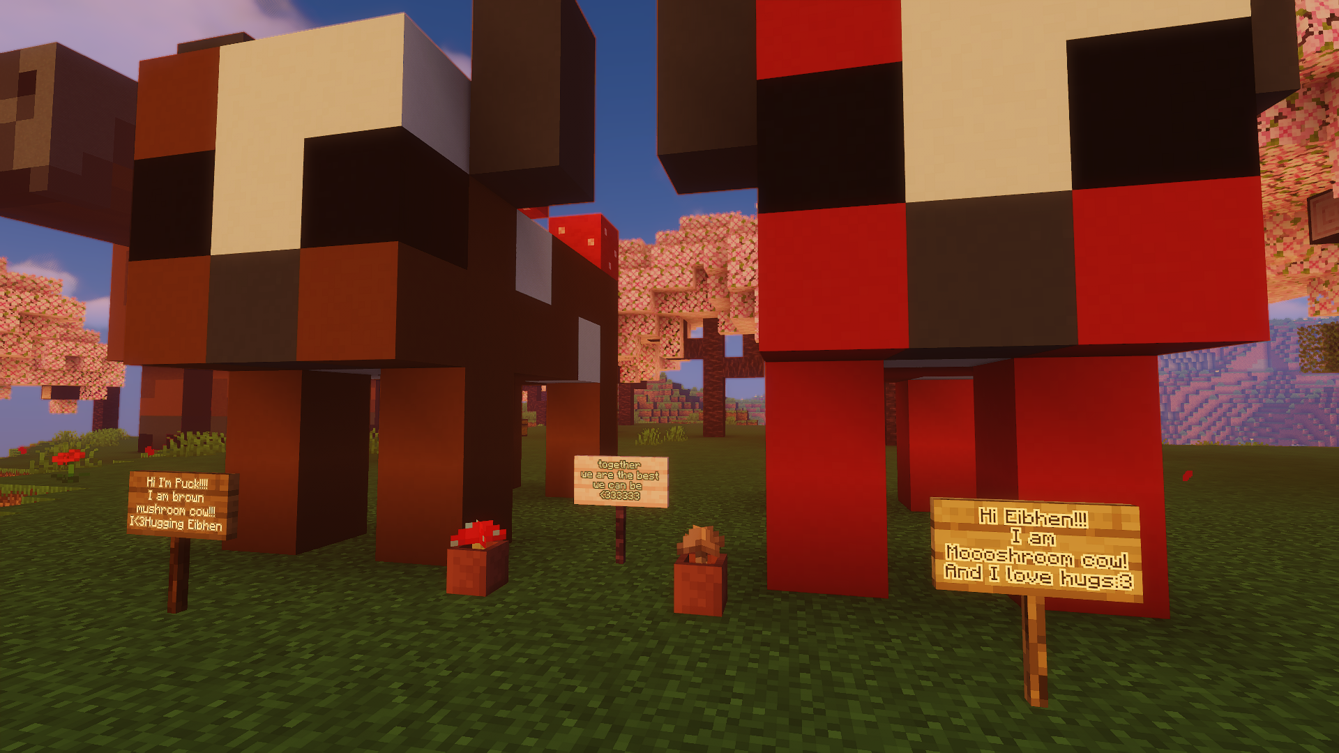 Best friends Mooshroom cows – additional image