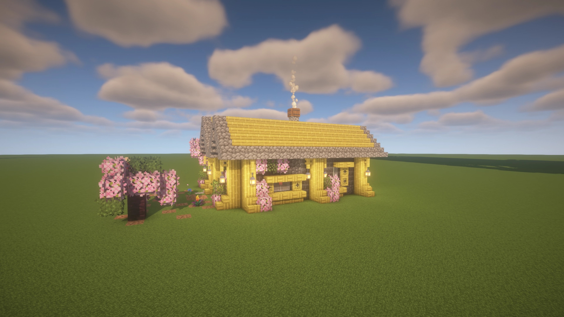 Bamboo and Deepslate Starter Home with interior – additional image