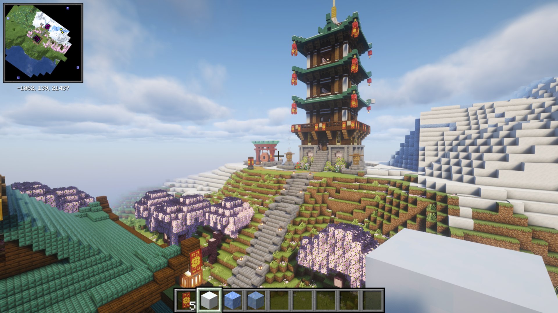 Tall Japanese house fully decorated – additional image