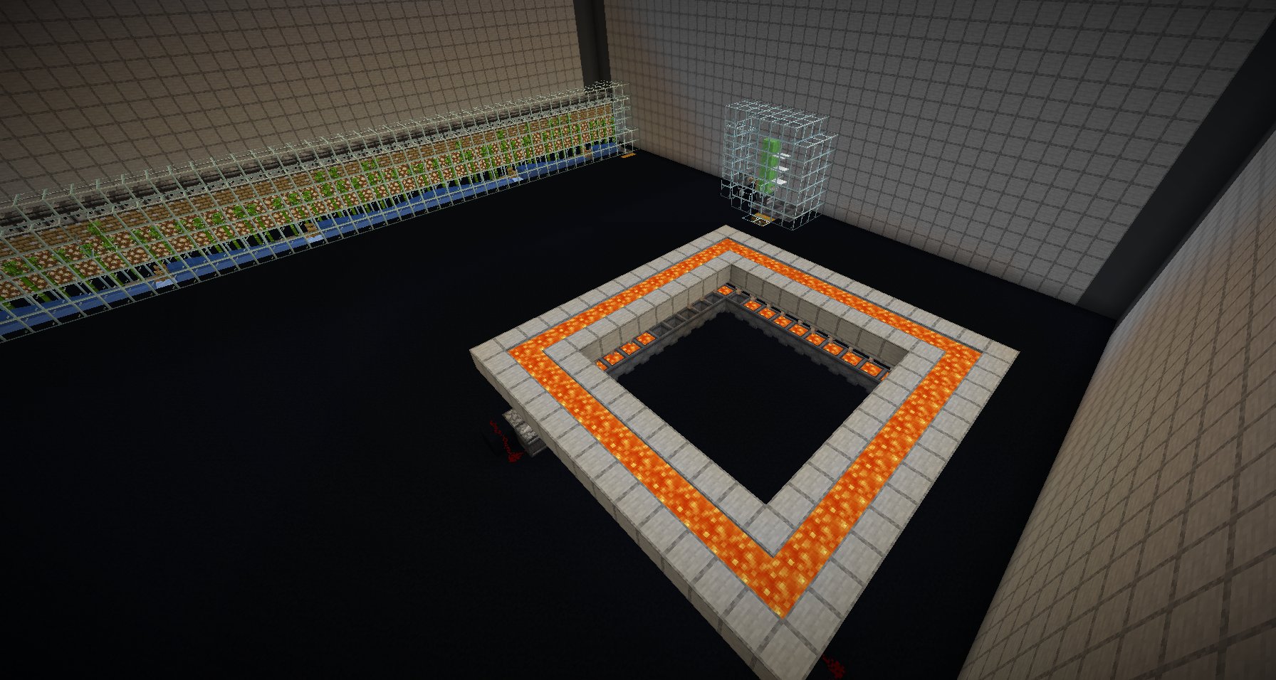 big furnace with auto smelter and carpet, lava bucket, and bamboo farm for fuel – additional image