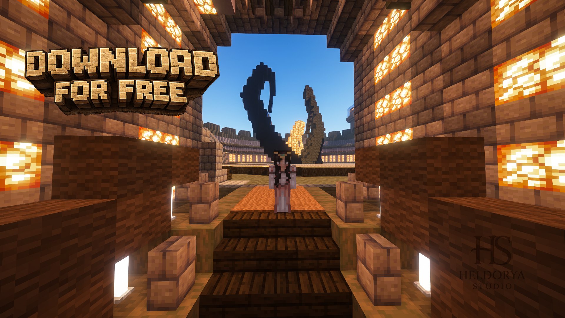 🎁 FREE Medieval PvP Arena & Spawn – Circular Battle Map – key image