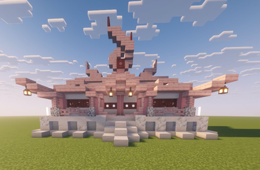 a cute pink and white house – key image