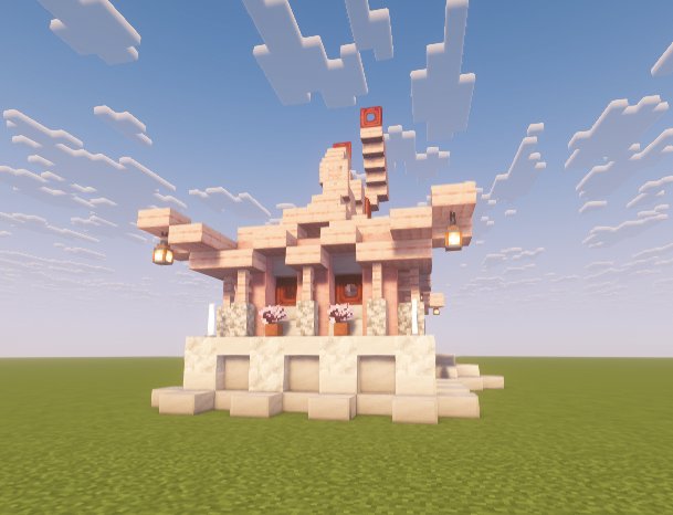 a cute pink and white house – additional image