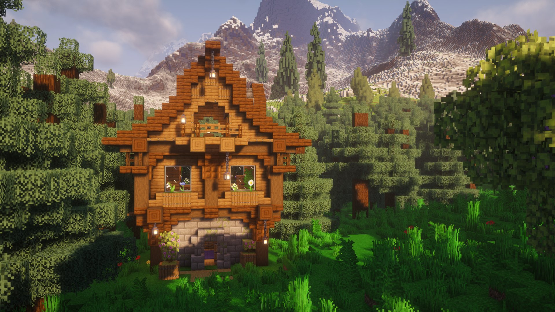 Rustic Alpine Cottage/House – .schem & .litematic – key image